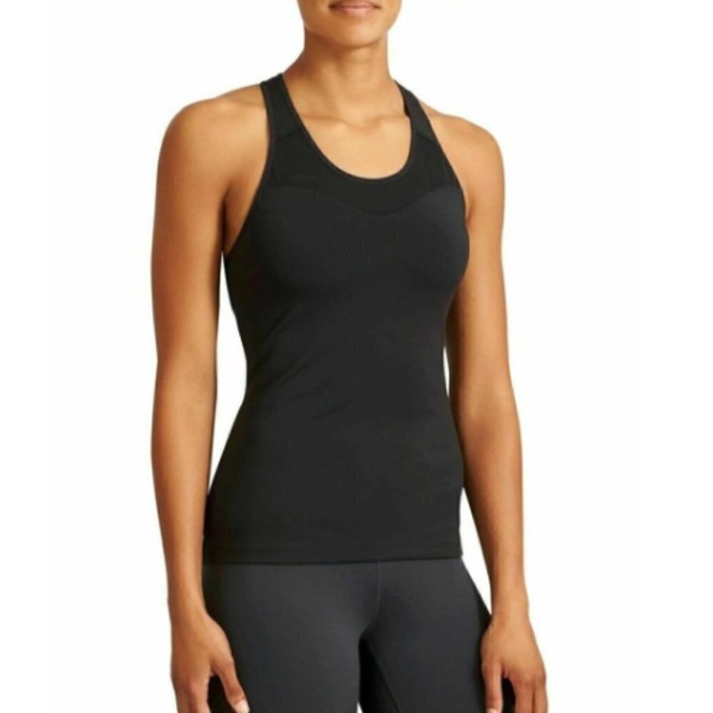 Athleta Spiral Support Tank Top Black Racerback XXS